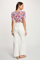 Fitted v-neck t-shirt multicolor women