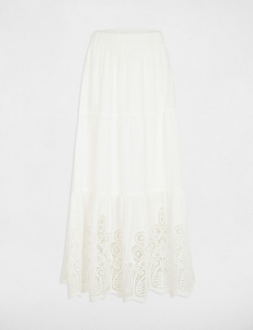 Maxi skirt lace detail white women