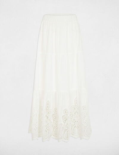 Maxi skirt lace detail white women