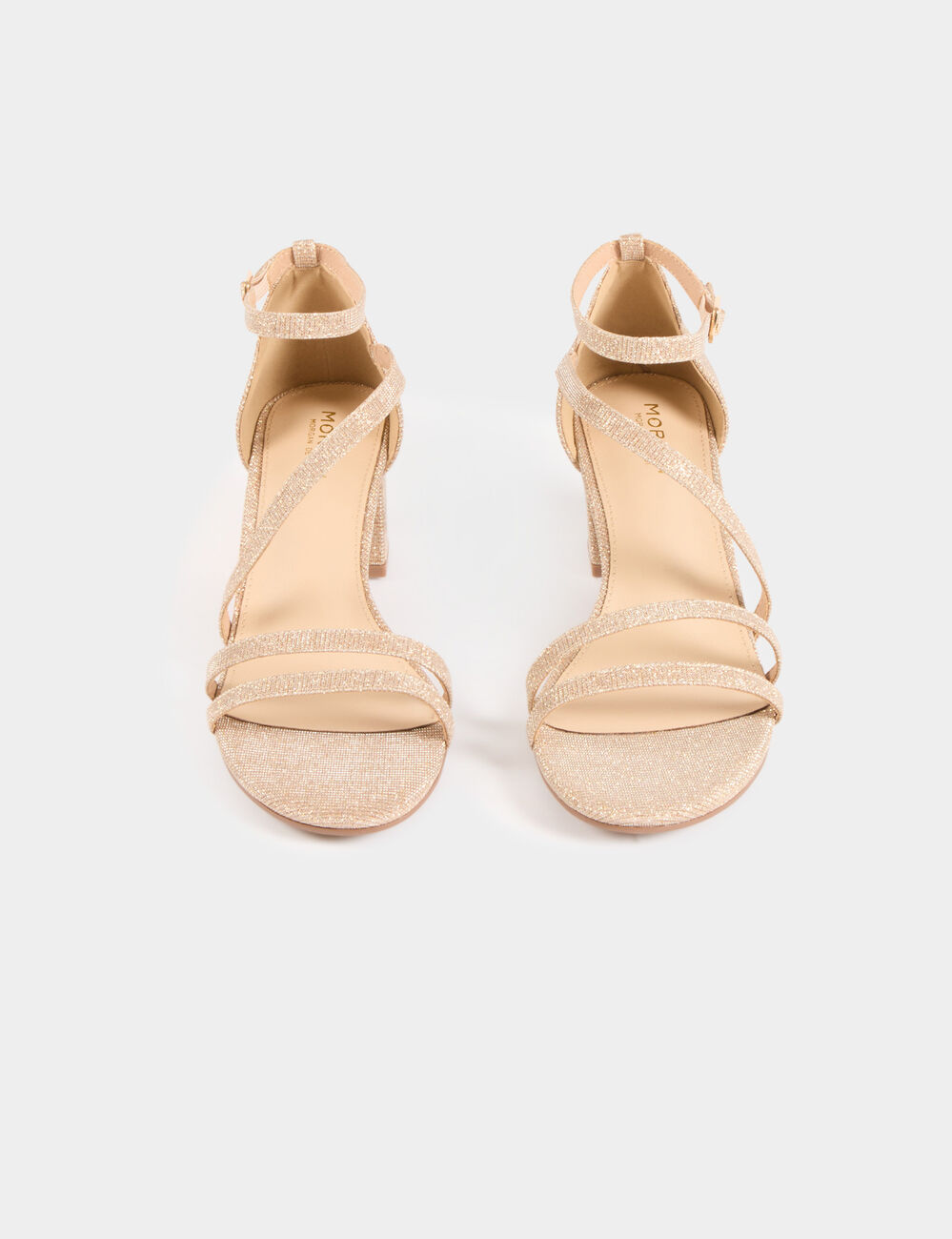 Metallised sandals with heels beige women
