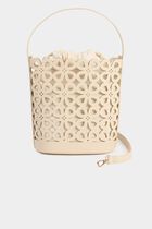 Cut-out bucket bag white women