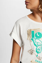 T-shirt with message ecru women