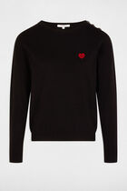 Jumper round neck and buttons black women