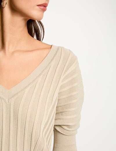 Jumper 3/4-length sleeves sand women