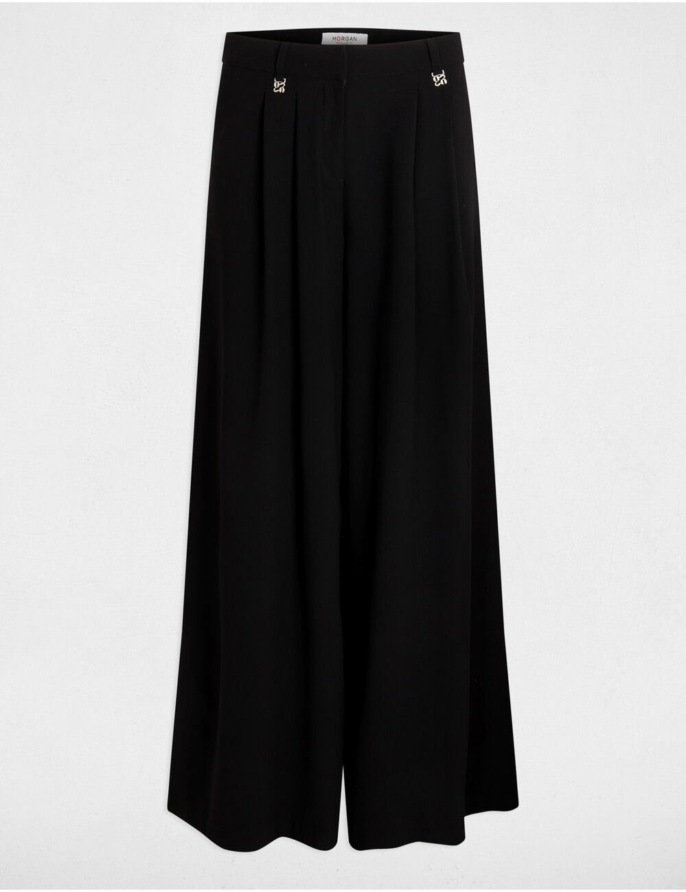 Pantalon large fluide noir femme