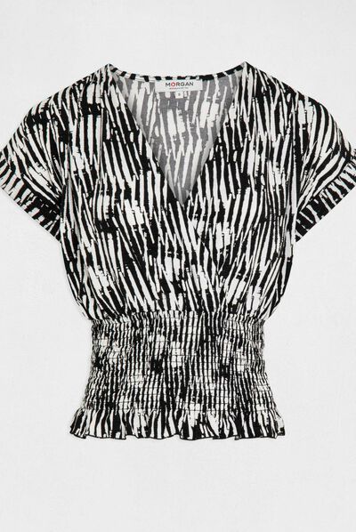 Short-sleeved t-shirt abstract print multico ladies'