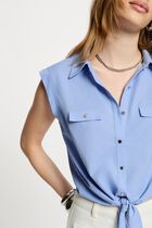 Sleeveless blouse lavender blue women