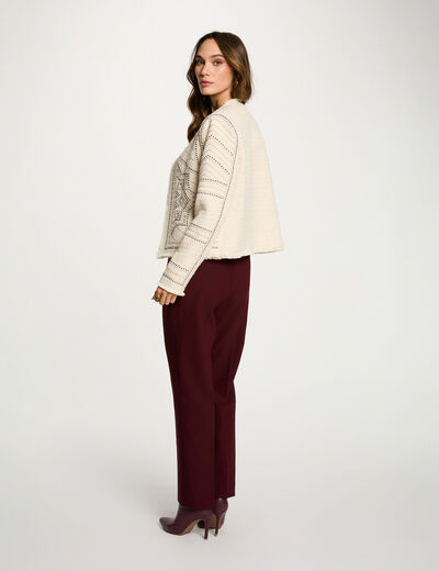 Studded straight jacket ivory women