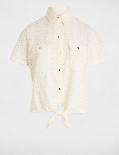 Short-sleeved shirt ivory women