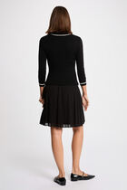 Pleated short dress black women