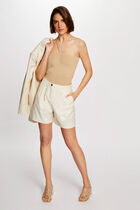 Short droit avec strass vanille femme