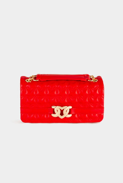 Quilted bag with ornament red ladies'