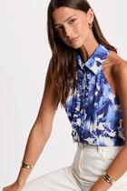 Chemise sans manches imprimée multicolore femme