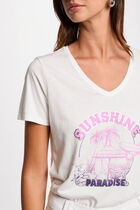 T-shirt à inscription blanc femme