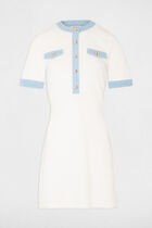 A-line mini knitted dress white women