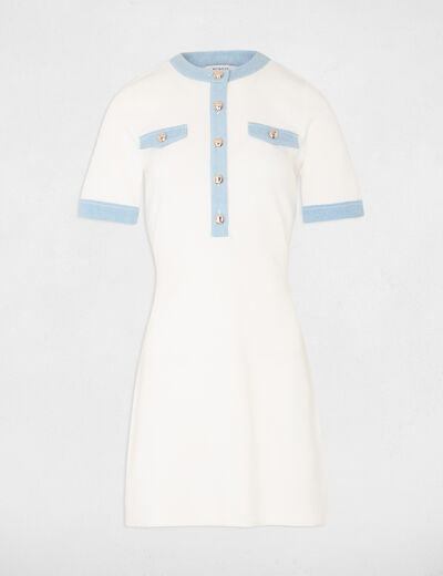 A-line mini knitted dress white women