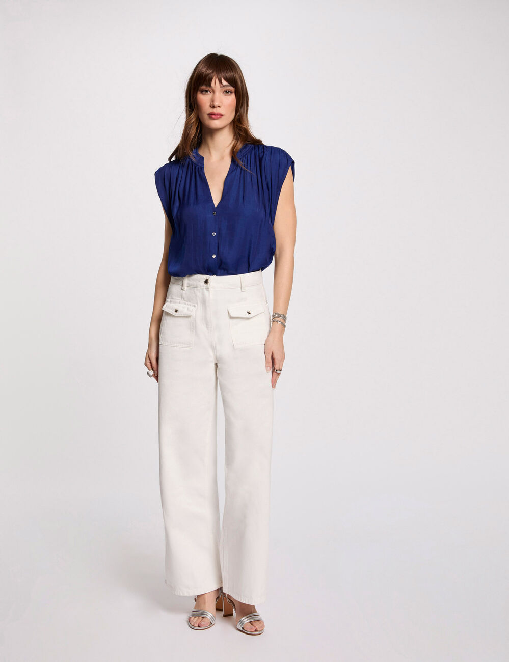 Sleeveless blouse electric blue women