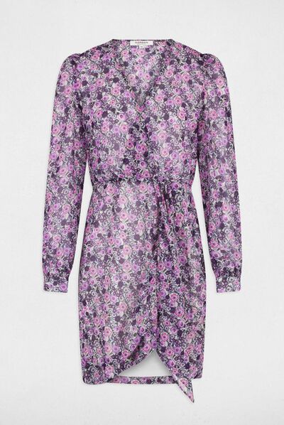 Wrap dress with floral print multico ladies'