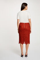 Midi lace skirt dark orange women
