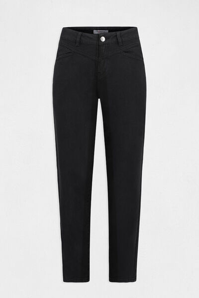 Standard waisted straight cropped jeans black ladies'