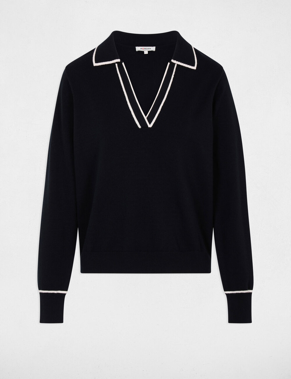 Polo neck jumper navy blue women