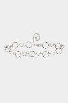 Belt with metal rings silver color women