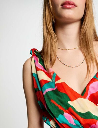 Printed maxi straight dress multicolor women