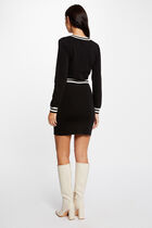 Fitted jumper dress with buttons black women