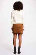 Fancy knit sweater ivory women