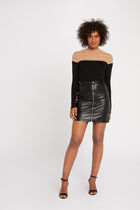 Long-sleeved jumper with high neck camel women