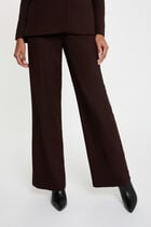 High-waisted wide-leg trousers dark brown women