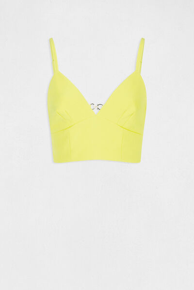 Bustier crop top back with ornament yellow ladies'
