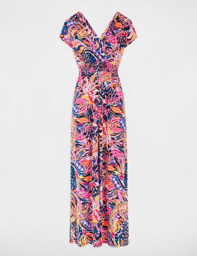 Printed maxi straight dress multicolor women