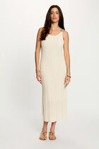 Embroidered knit dress ivory women