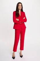Cropped cigarette trousers red women