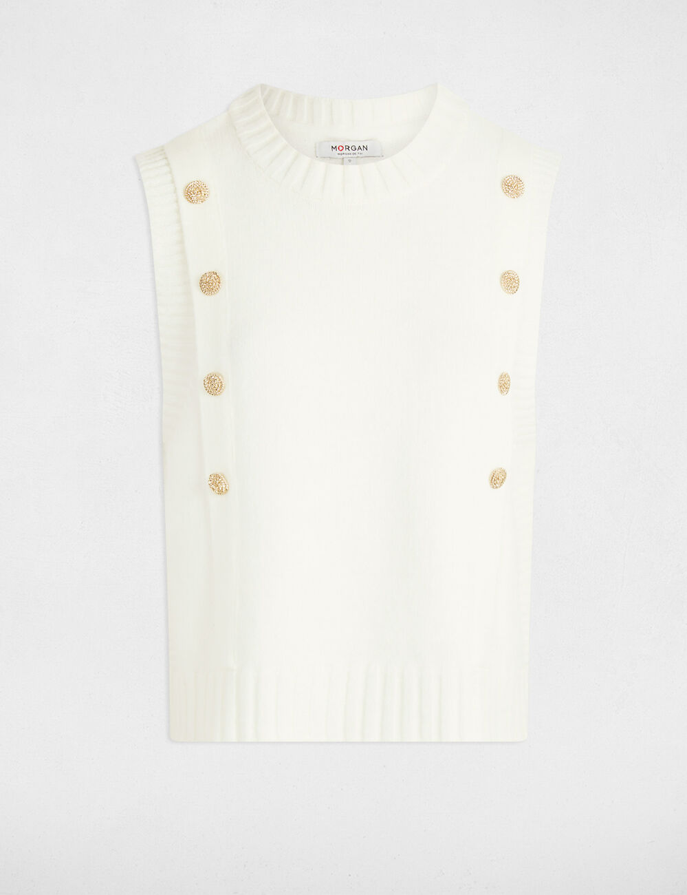 Sleeveless jumper white women