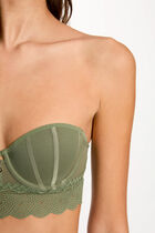 Bandeau bra khaki green women