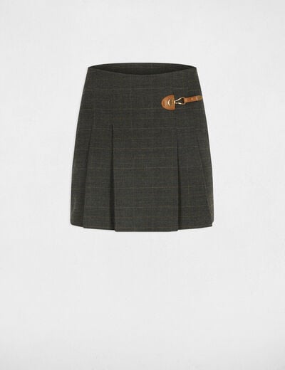 High-waisted tweed shorts mid-grey women