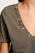 Short-sleeved t-shirt khaki green women
