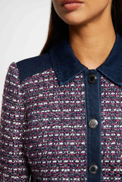Straight jacket with denim details multico ladies'