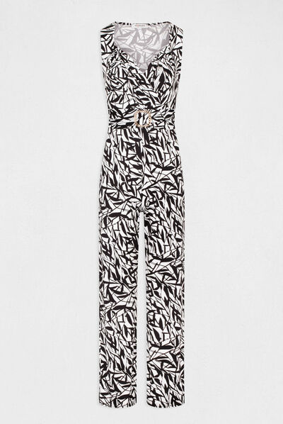 Straight jumpsuit geometric print multico ladies'