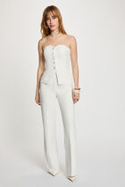 Fitted buttoned bustier white women