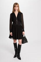 Mini loose skater dress black women