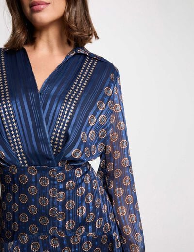 Flowy v-neck dress multicolor women