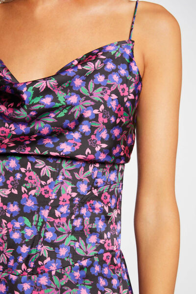 Midi straight dress with floral print multico ladies'