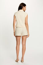 Sleeveless embroidered jacket cream women