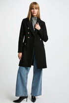 Double breasted coat black women