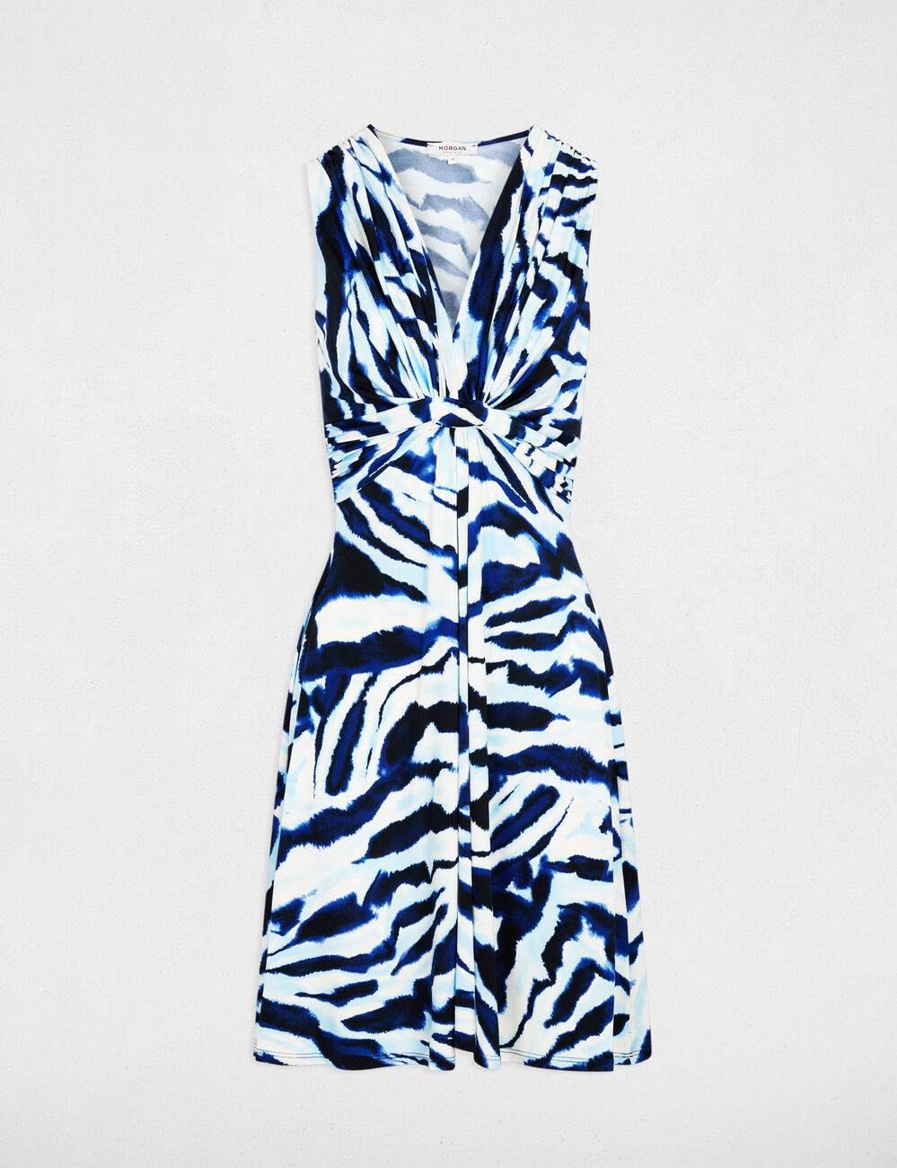 Short dress with V-neck multicolor women