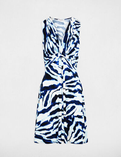 Short dress with V-neck multicolor women