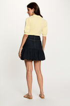 Denim bubble skirt blue women